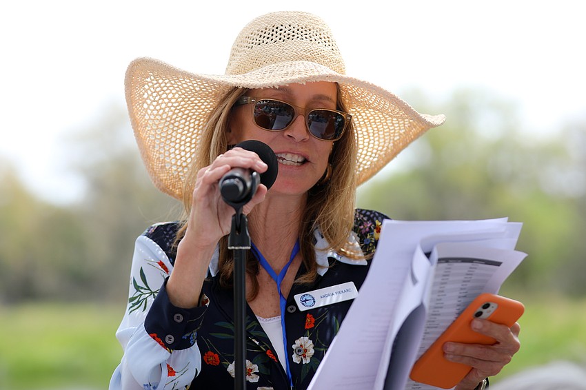 Andria Piekarz welcomes her 480 guests to the fifth annual Farm to Fillet event.