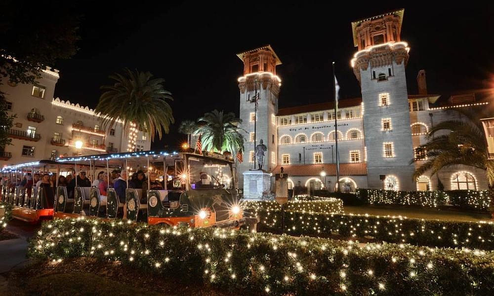 Tourists visit St. Augustine to see the annual Nights of Lights festival.