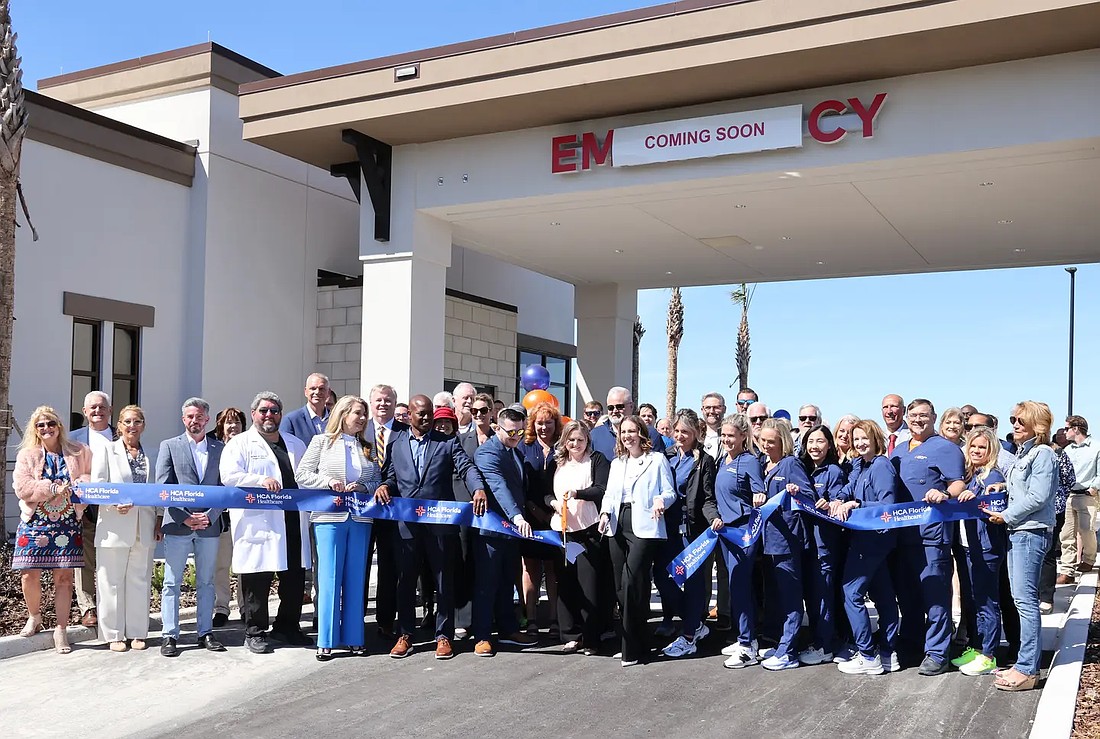 Cutting the ribbon for HCA Florida Wellen Park Emergency on March 24 were officials from North Port; Englewood, North Port and Venice chambers of commerce; and HCA Florida Englewood Hospital.