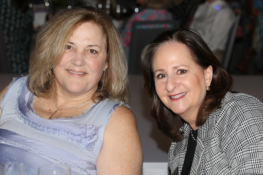 Fran Johnson and Mary Jo Pressman volunteered their time, talent and makeup to the fashion show.