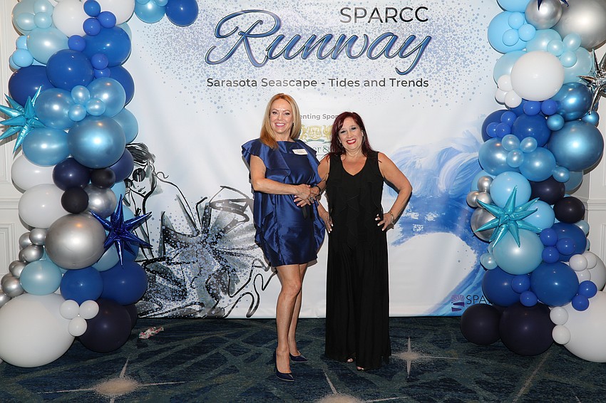 The dynamic duo: Event Chair Vickie Smith and Fashion Chair Darci Jacob before 650 guests arrive for the SPARCC luncheon.