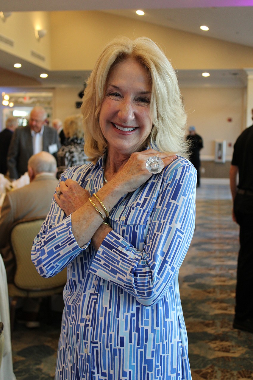 Attendee April Stratton shows off her bling for the jewel-themed evening.