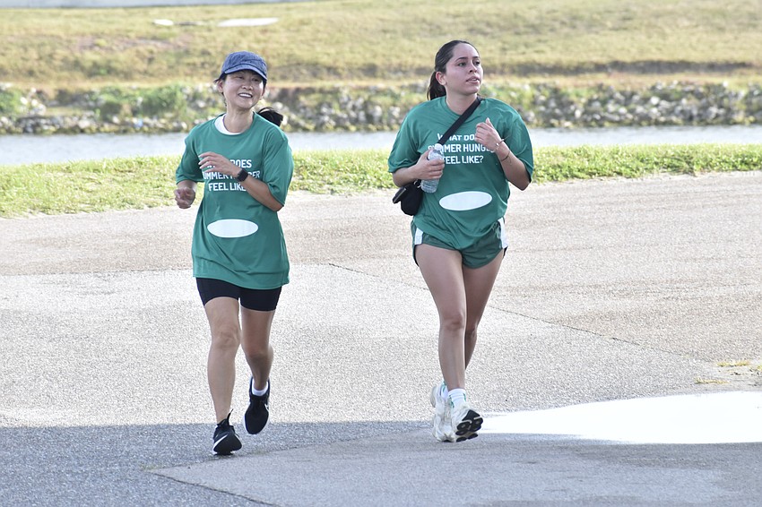 First to arrive were Cathy Leung and Bianca Lopez, who both ran the route.