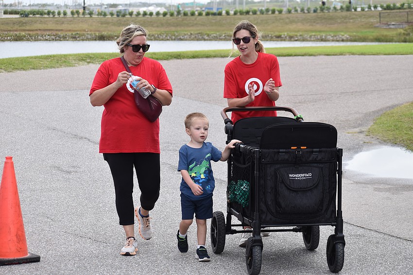 Kristin Gladieux, Nolan Monroe, 3 and his mother Heather Monroe were part of a group representing Target.
