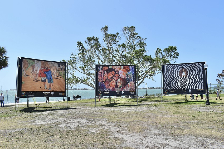 The outdoor exhibition, featuring  50 works of art by contributors from around the world, is found at Bayfront Park.