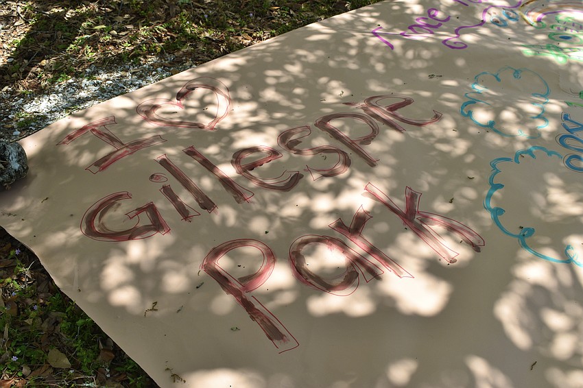 Attendees had the chance to add to a collective canvas painting.