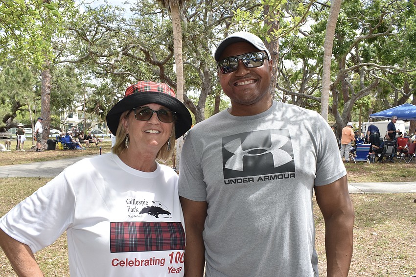Kelly Brown, president of the neighborhood association, poses with Jerry Fogle, director of parks and recreation with the City of Sarasota.