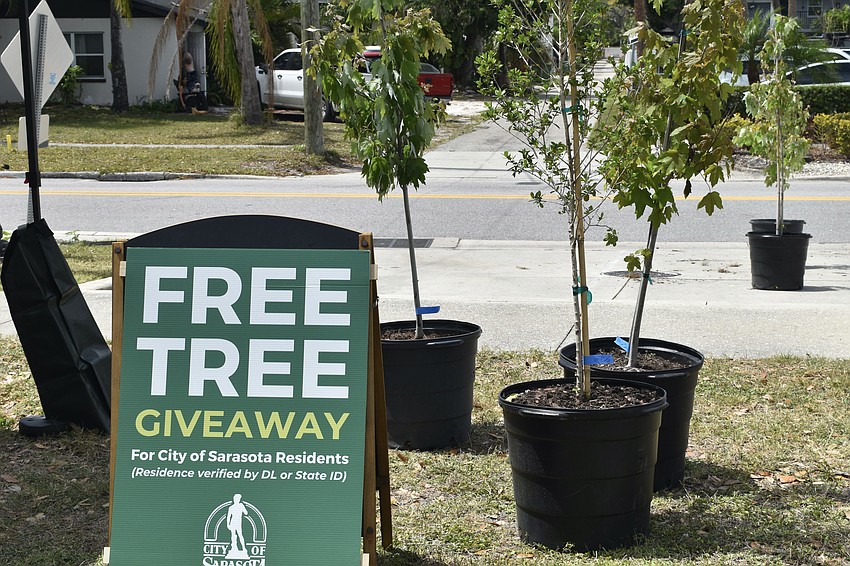 Free trees were given away at the event.