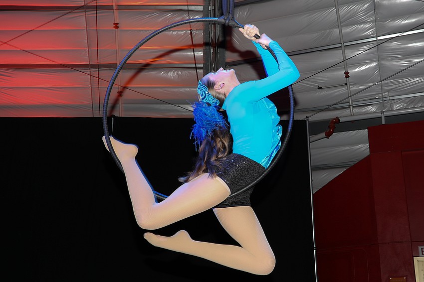 Juls Veronneau performs on the lyra during the Save Our Seabirds gala.