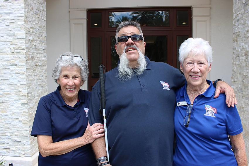 Rosedale Golf Classic co-founders Deb Kehoe and Kathi Skelton get together with Army Sgt. Aaron Cornelius, who was being honored April 2 at the 2025 event and who will receive an adaptive home from Homes for Our Troops.