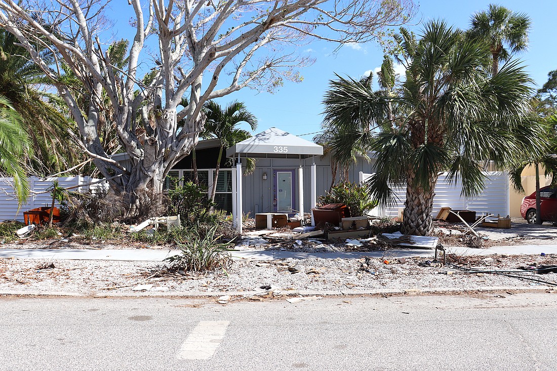 The damage at 335 North Washington Boulevard on St. Armands Key following Hurricane Milton.