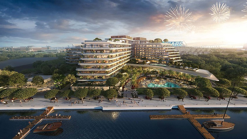 The Four Seasons Hotel and Residences will feature four pools and water features.