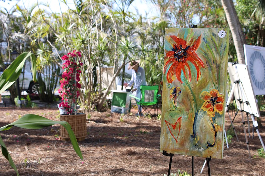 Painted flora meets the real thing at 