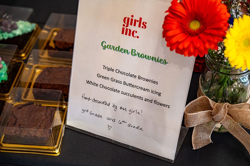Hand decorated Garden Brownies made by the girls.