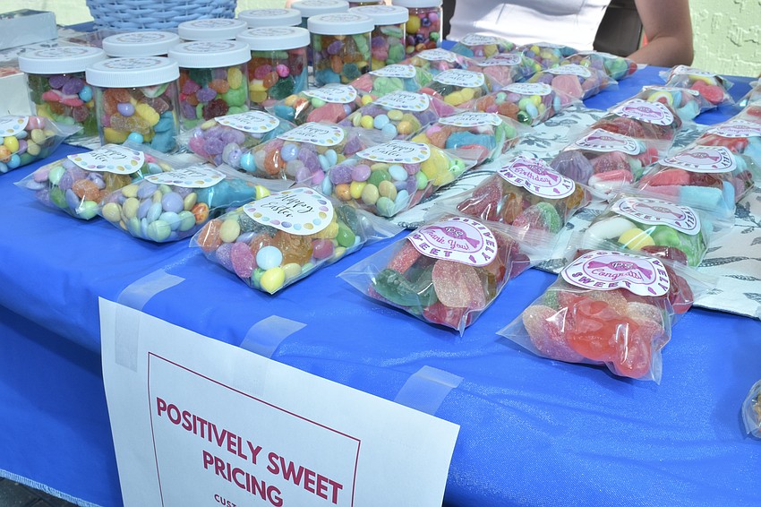 Treats at Positively Sweet are set out on display.