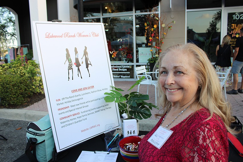CeCe Inwentarz of the Lakewood Ranch Women's Club was recruiting possible new members at the Block Party and Club Day.