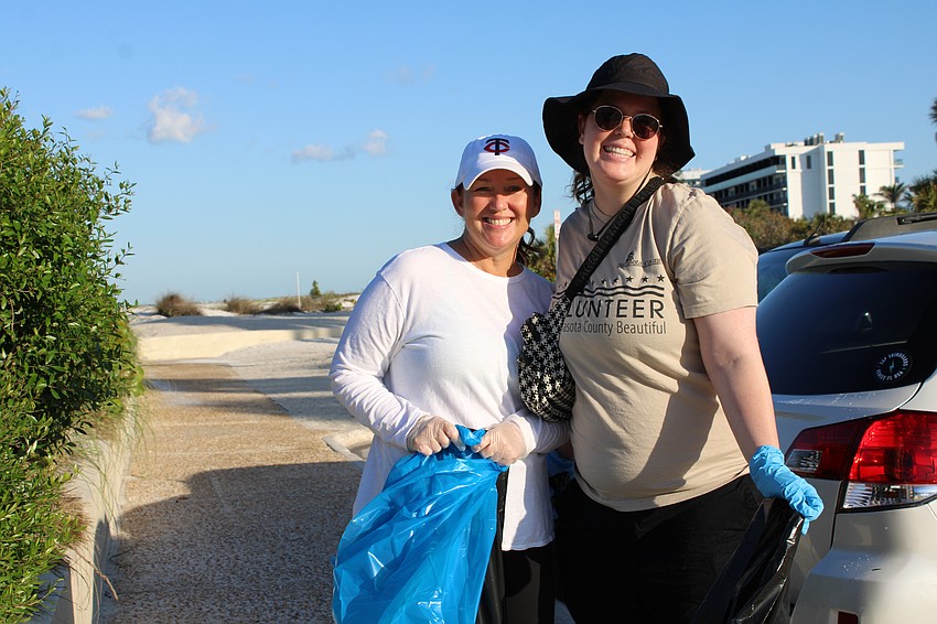 Mendi Mays and Taylor DiPietro from Kimley-Horn said everyone should care about keeping Sarasota's beaches clean.