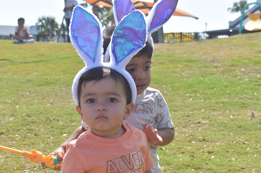 Gabriel Damasceno and Ethan Correa show off their bunny ears.