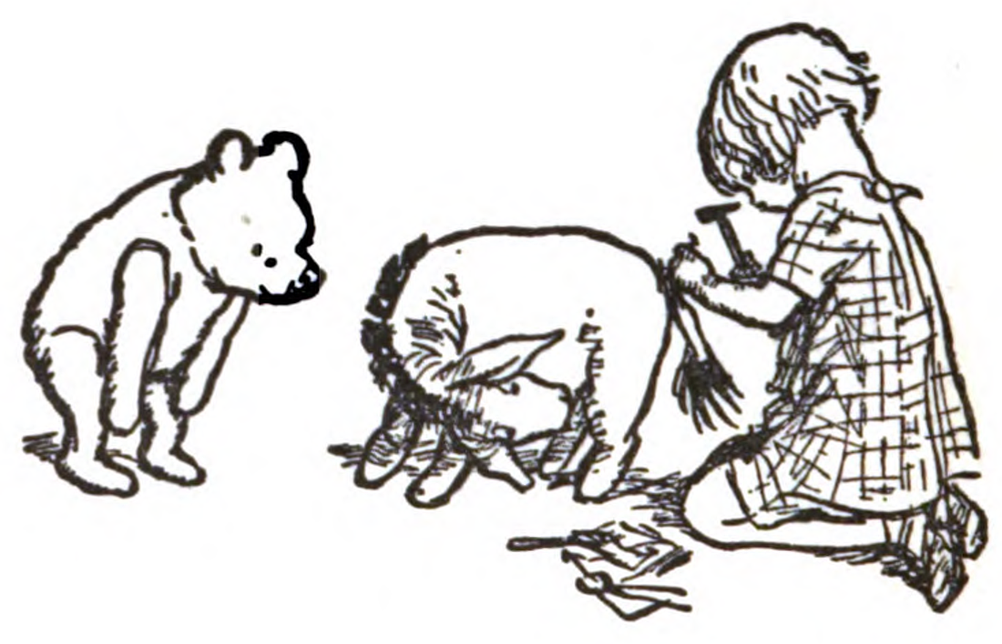 An illustration by E. H. Shepard from "Winnie-the-Pooh"