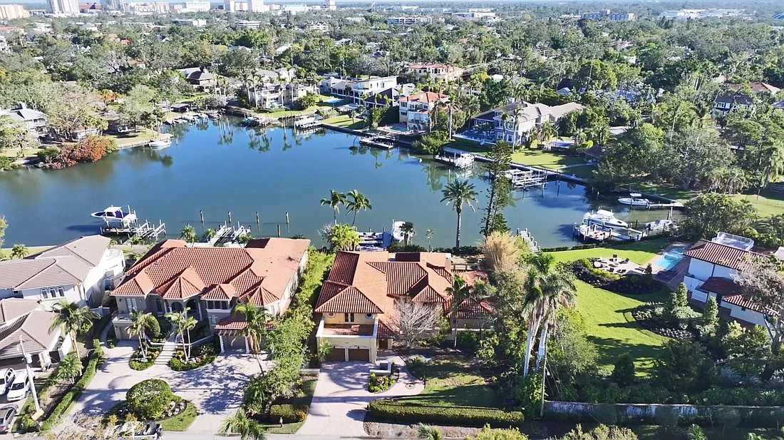 The home at 1340 Harbor Drive was built in 1950 and has four bedrooms, four-and-a-half baths, a pool and 4,313 square feet of living area.