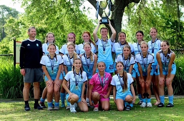 The Inter-United Soccer Club of Palm Coast 2009 girls team (16U) won the United States Youth Soccer Commissioner's Cup championship on April 6. Courtesy photo by Keri Sammons