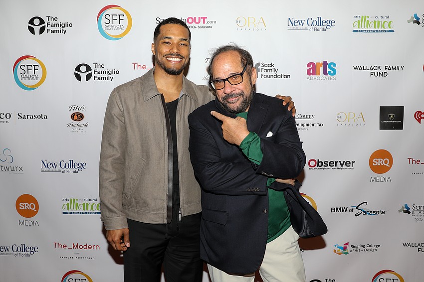 Rising Star Award winner Rome Flynn poses with Sarasota Film Festival President and Chairman Mark Famiglio at the 27th annual edition of the festival.