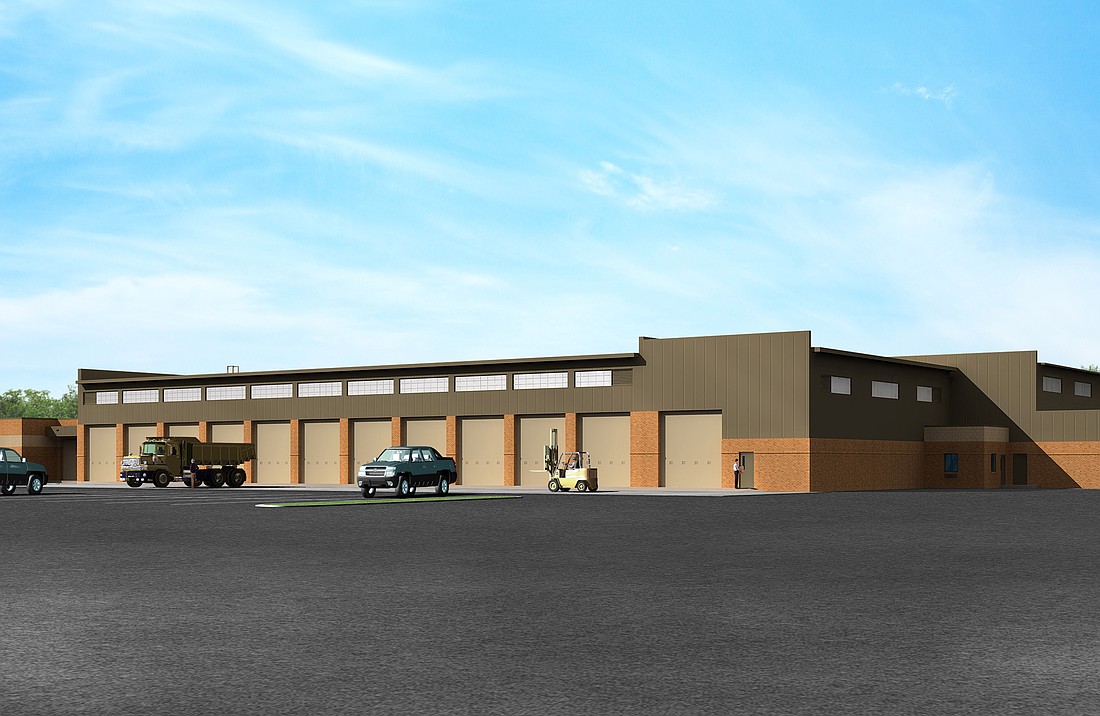 The Florida Army National Guard Flagler Palm Coast Vehicle Maintenance Shop.