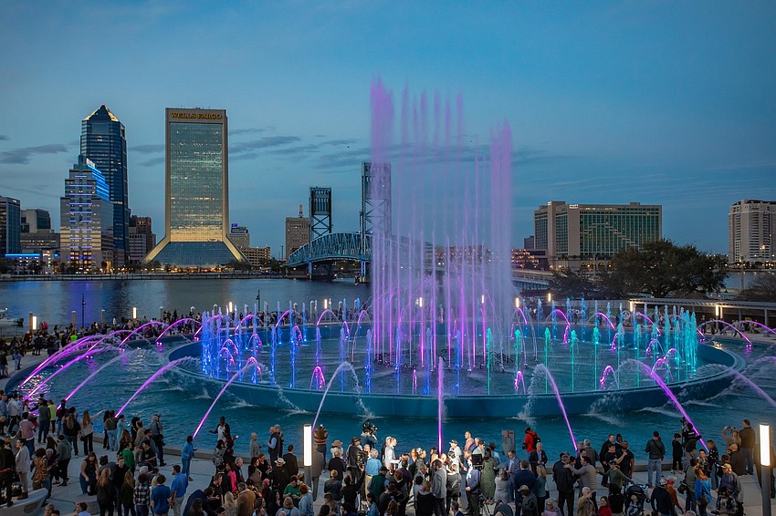 Friendship Fountain on the Downtown Jacksonville Southbank.