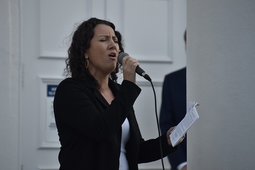 Melinda Drake, worship leader of Vision Church, sings 