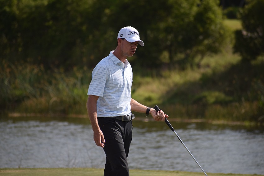 Jose Fernandez Valdes shows his disbelief after missing a putt on No. 14 at Lakewood National during the third round of the LECOM Suncoast Classic.