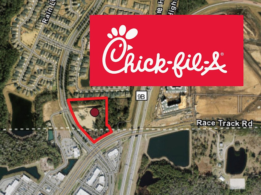 The Duval and St. Johns County line would run through the site planned for a Chick-fil-A at Northeast Race Track Road and Bartram Park Boulevard north of the Publix-anchored Bartram Market shopping center. It is south of the Montevilla at Bartram Lakes community.