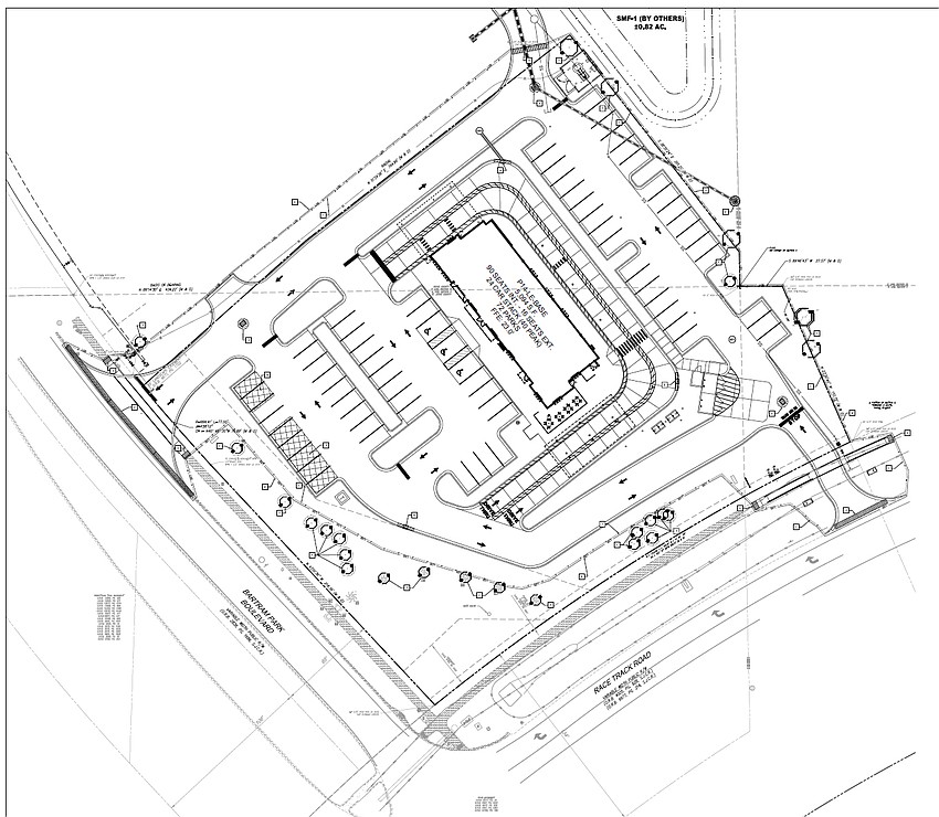 The site plan for the Chick-fil-A planned at Northeast Race Track Road and Bartram Park Boulevard.