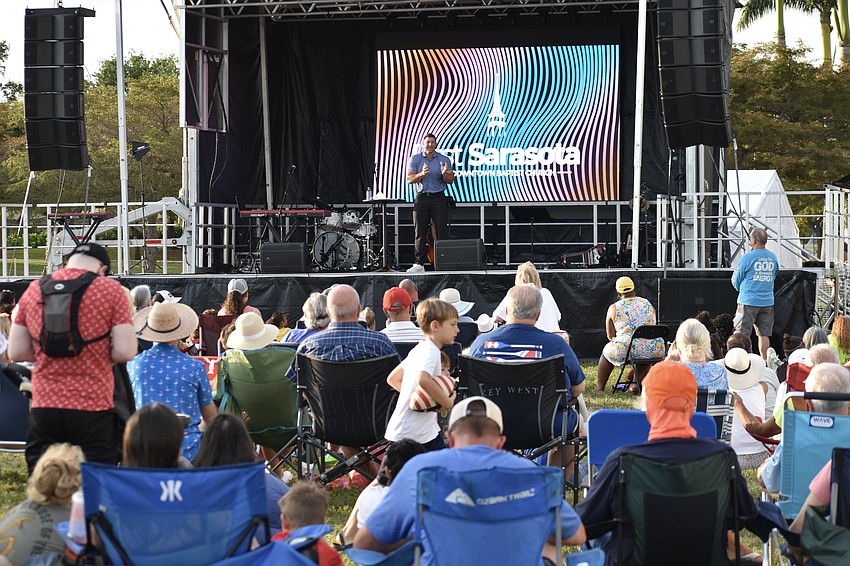 Tim Tebow speaks during the religious service.