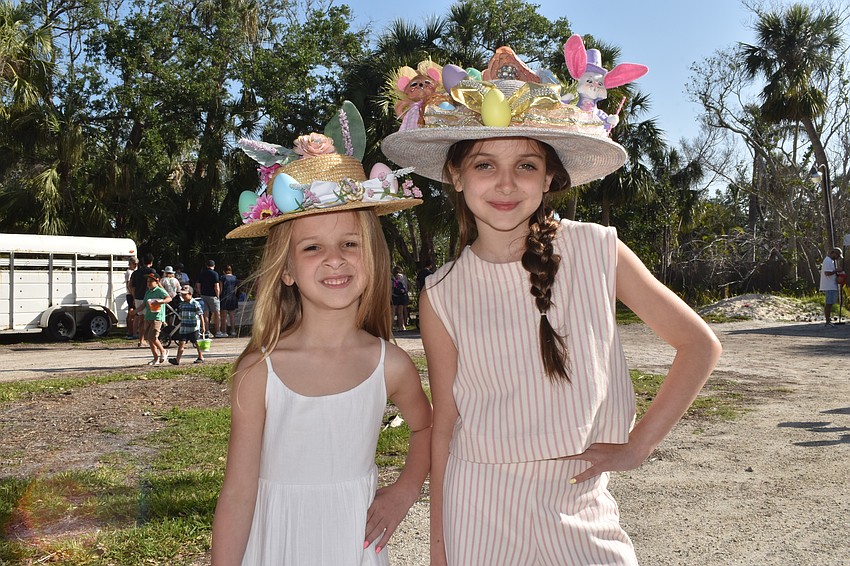 Laila Mileto, 7 and her sister Liliana Mileto, 9, of New York, celebrated their birthday with hats made by their grandfather Ricky Mileto, who lives in Sarasota and Siesta Key with their grandmother Fran Mileto.