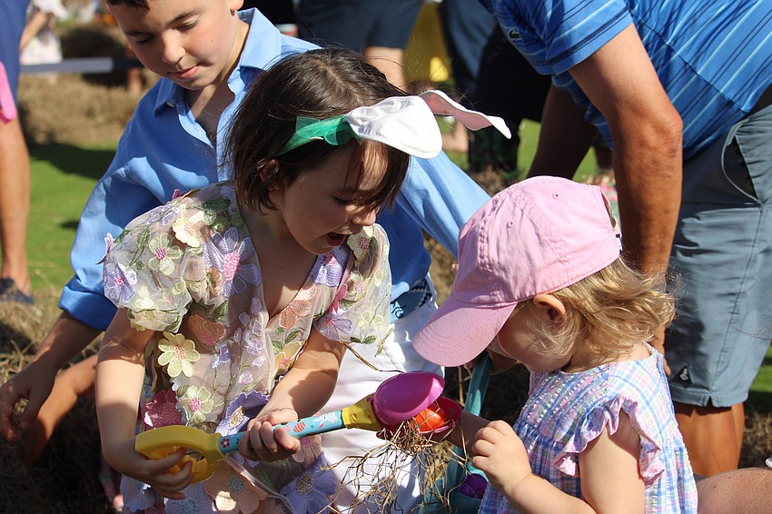 Sometimes filling up an Easter basket is a team effort.
