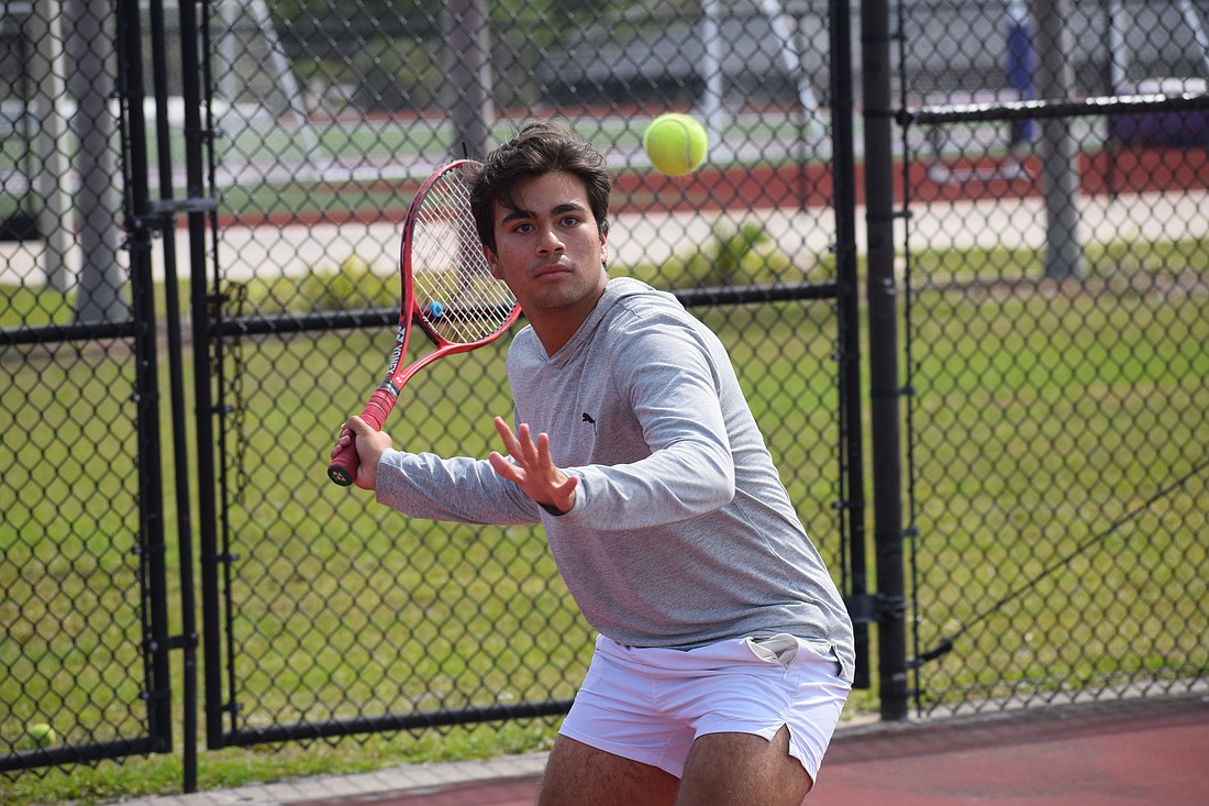 Edizahir Rodriguez went 9-3 this season out of the No. 1 singles spot for Booker boys tennis during his first year in the United States.