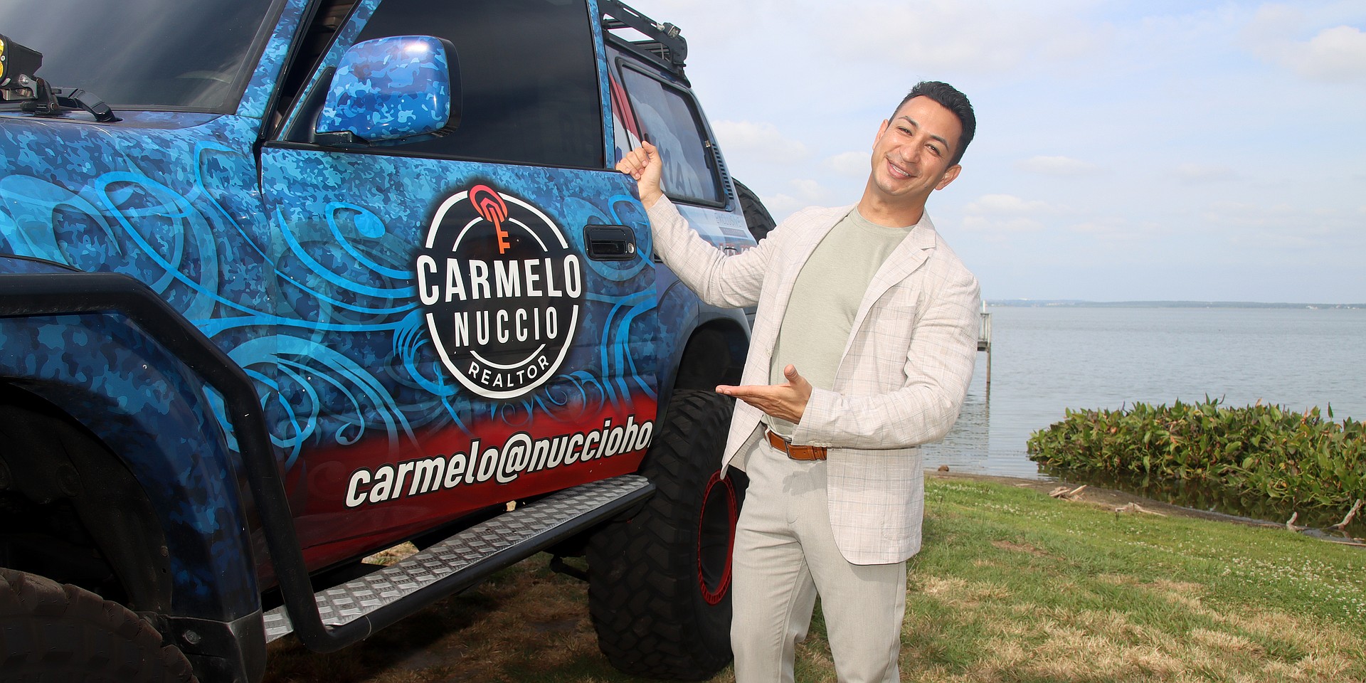 With his tricked out 1978 Toyota Land Cruiser, RE/MAX real-estate adviser Carmelo Nuccio makes quite the first impression.