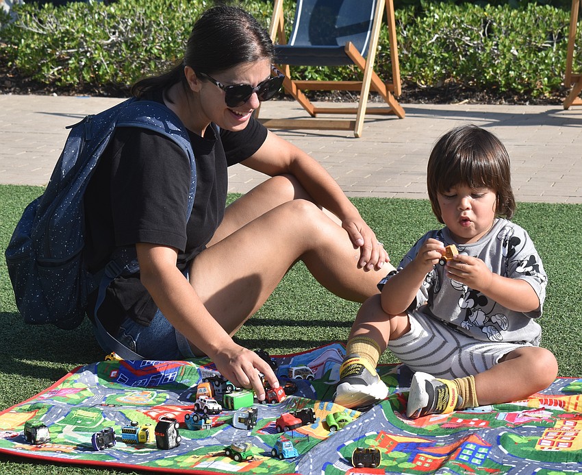 Lakewood Ranch residents Irina Dumitrescu and her 2-year-old son Luke Dumitrescu began coming to Kids Club in February, making this their third visit.
