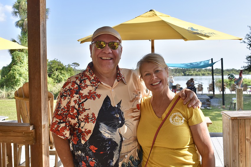 Tara's Moe and Lisa Pyeatt frequent Jiggs Landing so much that Moe does work around the place now. He's also wearing one of Steve Arvey's shirts.