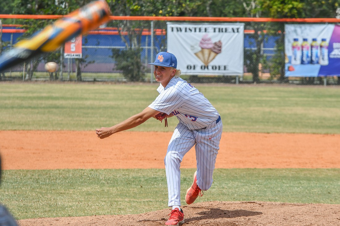 Warriors sophomore pitcher Lukas Stirewalt (No. 31) struck out three batters in his limited action in the loss.