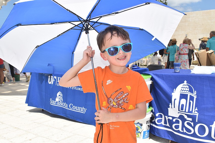 Phoenix Novickis, 5, enjoyed spending Earth Day in the sun.