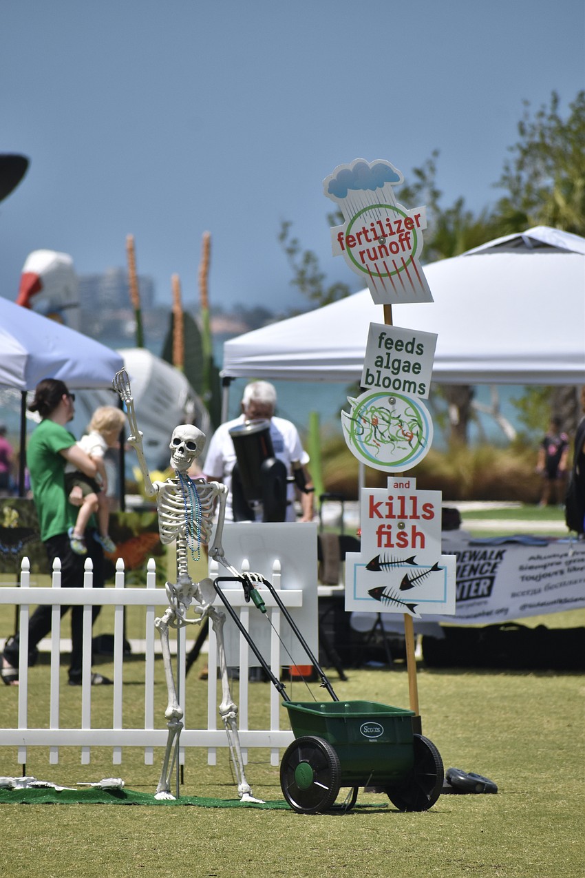 A display highlighted the impacts of fertilizer runoff.