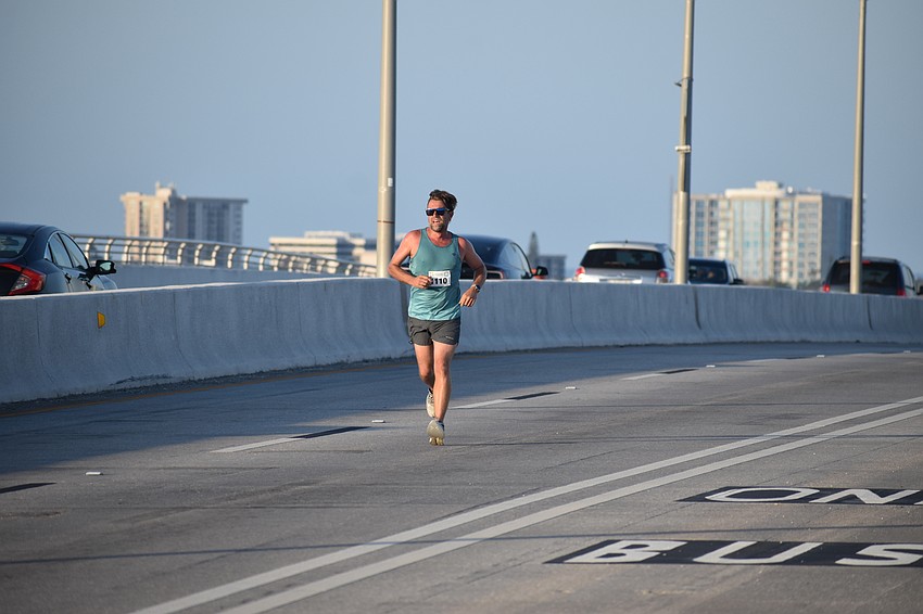 Thomas Mitchell heads back across the bridge.