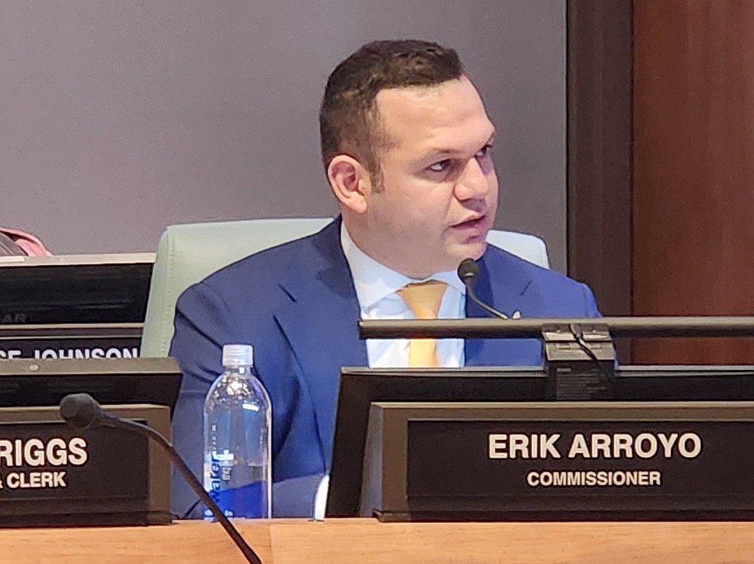 Former City Commissioner Erik Arroyo is seeking reimbursement of more than $10,000 in legal expenses from the city.