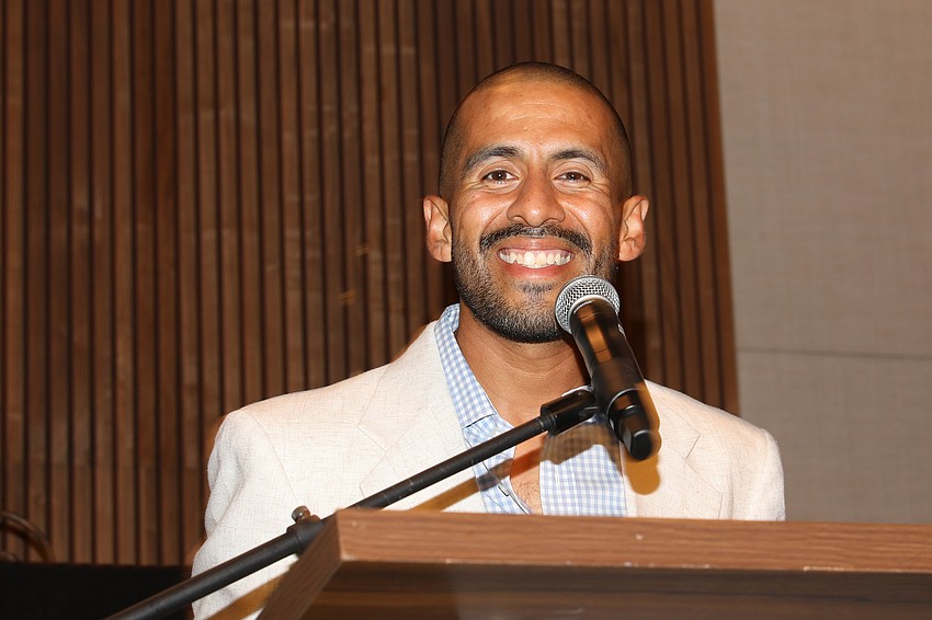 VMA Dean of Students Diego Velasco pulls double duty as the emcee for the Shine On gala.