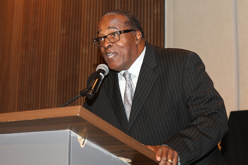 Former college and later NFL football star Ray Sherman was the VMA keynote speaker at the Shine On gala held on April 25 at The Ora.