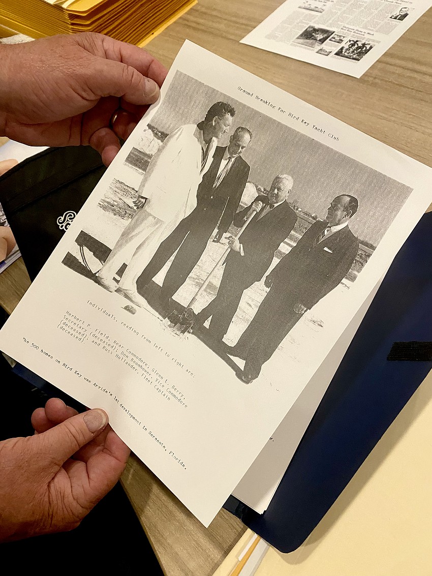 Other items included in the vault were copies of photos from historic moments, like the groundbreaking of the original clubhouse.