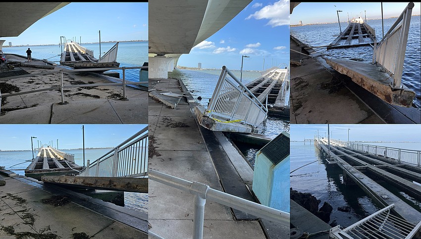 Damage to the Sparito Pier beneath the Ringling Bridge is estimated at $1.3 million.