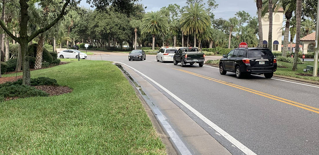 Intersection with four-way stop sign at Hammock Dunes Parkway and Camino Del Mar. Courtesy photo from Dunes Community Development District