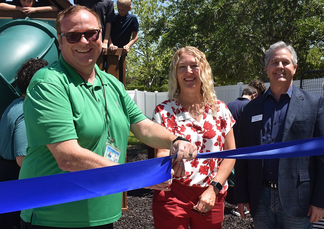 John Hettler, principal and founder of SOSA said he is very grateful to the Lakewood Ranch Community Foundation for their generous donation towards the new playground equipment and necessary repairs. Executive director Kate Mulligan and president Mark Clark were amongst the members of the foundation present.